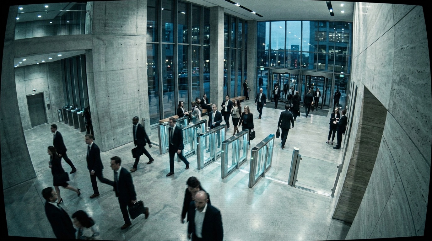 Live CCTV view of the building entrance